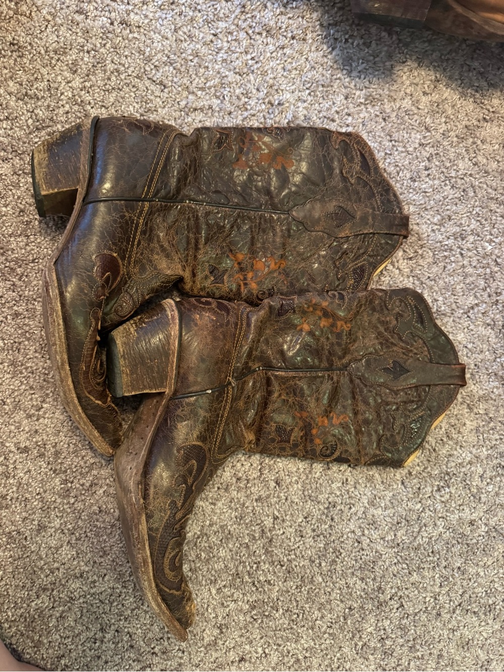 Corral Brown Leather Embroidered Women's Western Boots